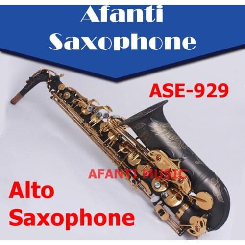 Afanti Music Eb tone / Brass body / Black Nickel Gold Alto Saxophone (ASE-929)