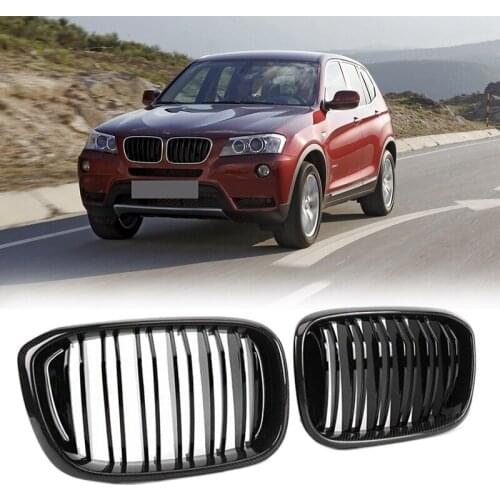 Car Carbon Fiber Two Line Front Bumper Grille Mesh Grill For -BMW X3 G01 X4 G02 2019