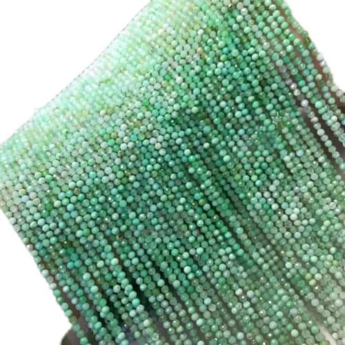 LOOSE BEADS Round faceted Gradient color green Australia Jade 2/3mm Wholesale for DIY jewelry necklace 36cm