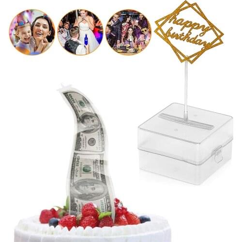 Cake Pull Money Box Cake ATM Funny Toys Cake Pull Surprise Storage Case Accessory For Happy Birthday Party Festival Wedding
