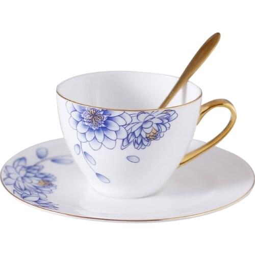 Elegant Modern Nordic Cup Saucer Bone China Creativity Reuseable Tea Cups Handmade Ceramic Coffee Tazas De Cafe Drinkware EK50BD