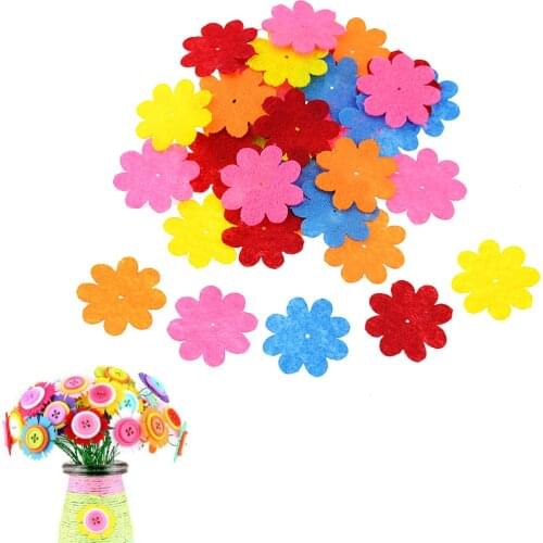 40pcs/lot Flower/ Heart Non-Woven Felt Fabric Cloth Felts DIY Bundle for Sewing Dolls Scrapbook DIY Craft Supplies