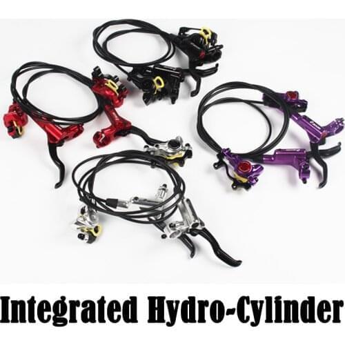 ZOOM Hydraulic Disc Brake Set Integrated hydro-cylinder Mountain Bike MTB Bicycle Road Bicycle Brake Set 4 Colours
