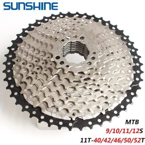 SUNSHINE MTB Cassette Freewheel 9/10/11/12 Speed 11T-40/42/46/50/52T Steel Flywheel Mountain Bike Sprocket For SHIMANO RAM
