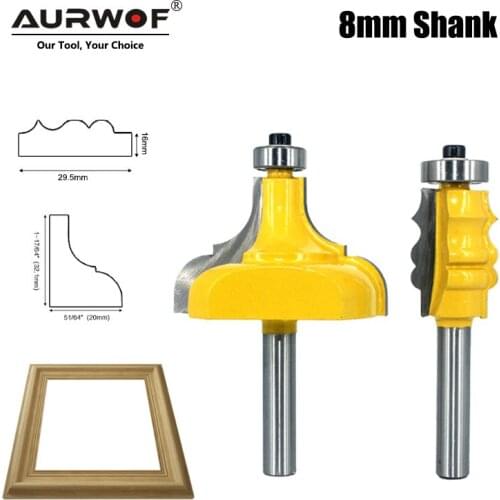 LAVIE 8mm Shank Picture Frame Router Bits Tenon Tungsten Carbide Line Bit Woodworking Milling Cutter for Wood MC02188