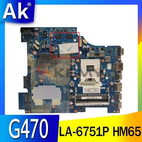 Akemy Laptop motherboard suitable for Lenovo G470 motherboard LA-6751P HM65 motherboard test ok delivery