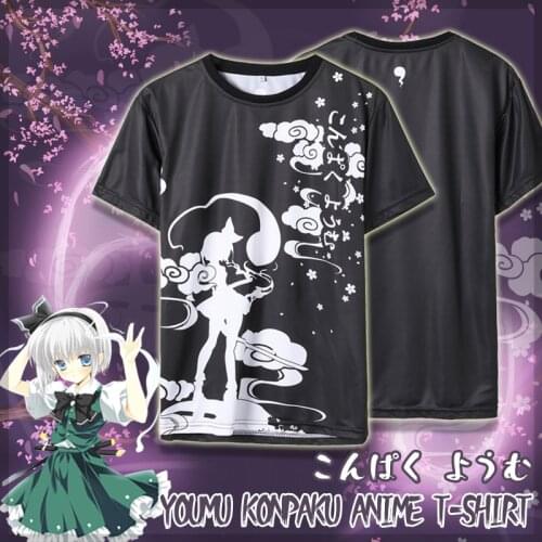 MGFHOME Anime JK Japan TouHou Project Cosplay Costume T-Shirt Youmu Konpaku Tops Tee Short Sleeve Shirt Women Men tshirt Casual
