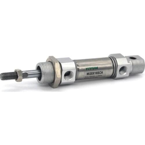 MI20X15/25SCA YIYUN brand Stainless steel mini adjustable stroke cylinder Pneumatic tools pneumatic components MI series