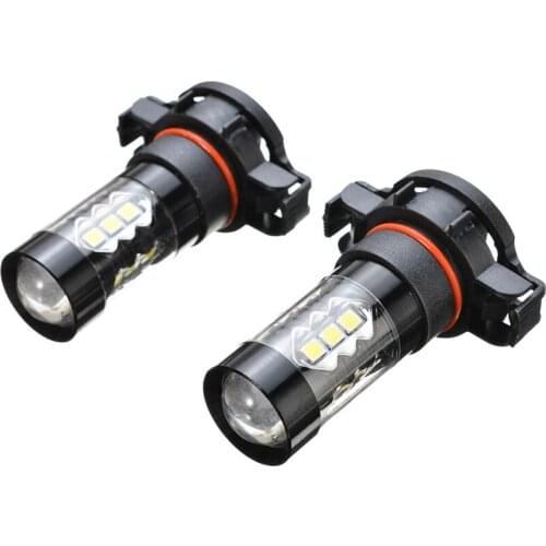 Multipurpose 2PCS 2504 PSX24W Fog Light Day-Time Running Light Bulb White 80W LED For Brake Tail Rear Side Marker Lamp