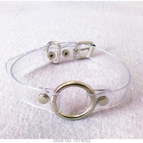 Fashion Jewelry Clear Vinyl PVC 90s Transparent Necklace Kawaii Punk Goth Handmade Stud Rivet O Round Choker Collar Necklace