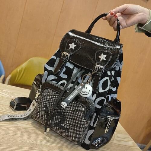 Fancy Designer Backpack for Women Ita Diamond School Bag Rhinestone Backpack 2021 Branded Letter Print Bagpack Mochila