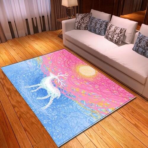 Cartoon Animal Deer 3D Printed Large carpet Lovely Kids Room Game Crawl Mats Child Bedroom Play Floor Rugs Home Decor Custom Rug