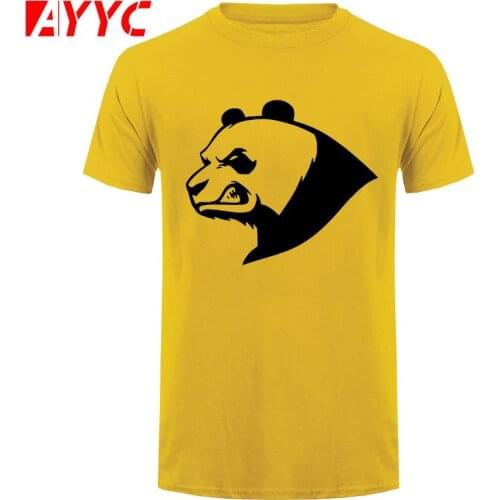 AYYC T Shirt Tshirt Angry Panda Men T shirt Creative Animal Bear Printed T shirt Casual Custom Short sleeves Tops Boutique Tees