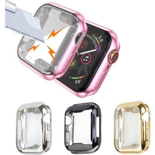 TPU Soft Shell Screen Protector Case Glass Protective Cover Frame Bumper For Apple Watch Series SE/6/5/4/3/2 38mm 40mm 42mm 44mm