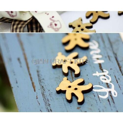 Set of 600pcs of 2 holes Wood Wooden Buttons, Natural Color bear wood buttons 20mm-MK0255