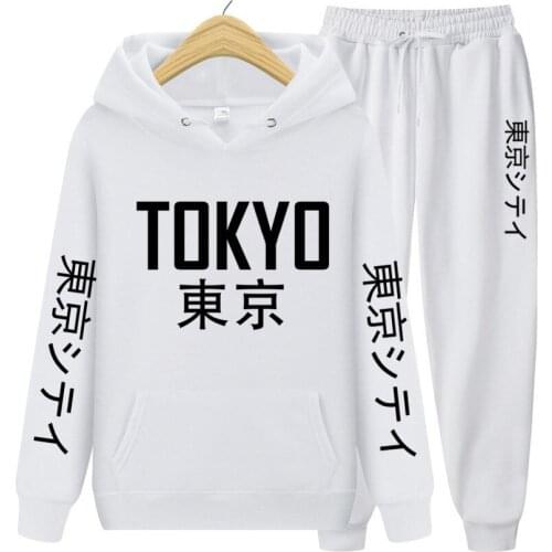 2020 New Arrival Japan Harajuku Hoodies Pants Joggers TokyoCity Printing Pullover Sweatshirt Hip Hop Streetwear Plus Size