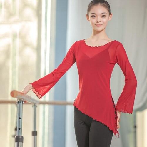 Dance Clothes Women Long Sleeve Tops Professional Ballet Practice Clothes Female Training Shirt Ballet Dance Costumes DQL4186