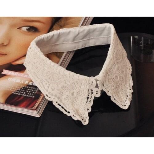Punk measle shirt necklace collar False glass flower false collar joker shirt collar necklace fake stand collar work office lady