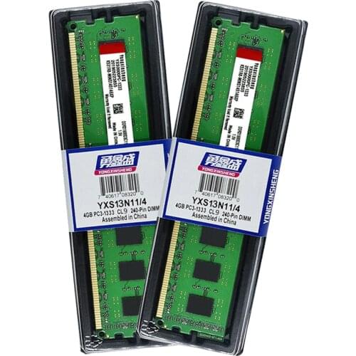 8gb 2 X 4gb pc3-10600 desktop ddr3 ram 1333 MHz 240-pin DIMM memory 1.5V voltage