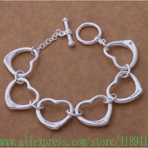 Silver Plated bracelet, Silver Plated fashion jewelry The whole heart /egkamxra bhmajyta AH269