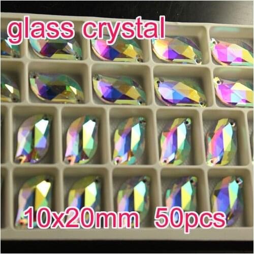 S shape 10x20mm shape Sew-on Stone Crystal AB Color Sew On Rhinestones buttons for bride dress making 2holes wholesale