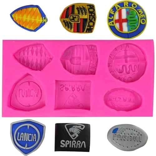 DIY Fondant Silicone Mold New Brand-Name Car Logo Shaped Cake Mould Baking Chocolate Cake Decoration Molds Bakeware Tools
