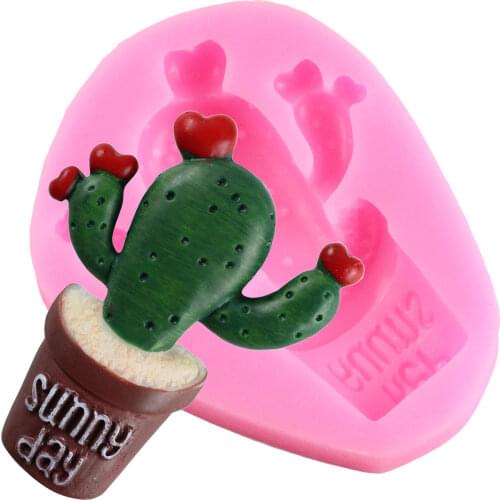 Cactus Silicone Mold Cake Border Fondant Molds Baby Birthday Cake Decorating Tools Chocolate Gumpaste Moulds Candy Clay Mould