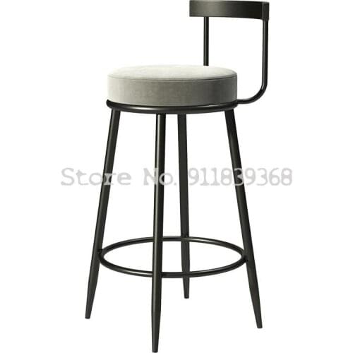 Nordic Bar Chair Family Modern Simple High Chair Bar Stool Milk Tea Coffee Shop Bar Stool Back Bar Chair