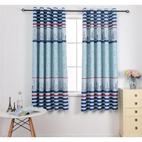 GY2822 Blackout Curtains Living Room Bedroom Kid Kitchen Tower Printed Window Treatment Drapes