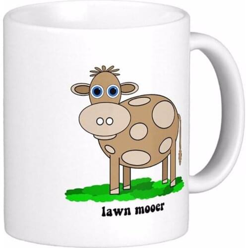 Funny Cow White Coffee Mugs Lawn Mooer Tea Mug Customize Gift By LVSURE Ceramic Mug Travel Coffee Mugs