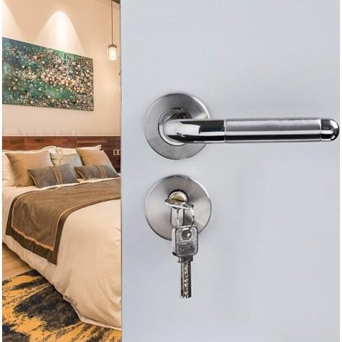 1set Stainless Steel Room Door Lock Interior Anti-theft Gate Lock For Hotel Bathroom Toilet Latch Wood Door Hardware Accessories