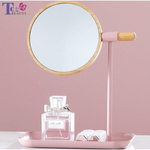 Spin Assembly HD Makeup Mirror Dressing Storage Table Desk Double-sided Mirror 360 Degree Rotation 3 Times Magnifying Glass