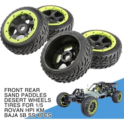 1/5 4PCS 17mm Front Rear Sand Paddles Desert Wheels Tires for Rovan HPI KM Baja 5B SS for 1/5 RC Crawler Buggy Off-Road Truck