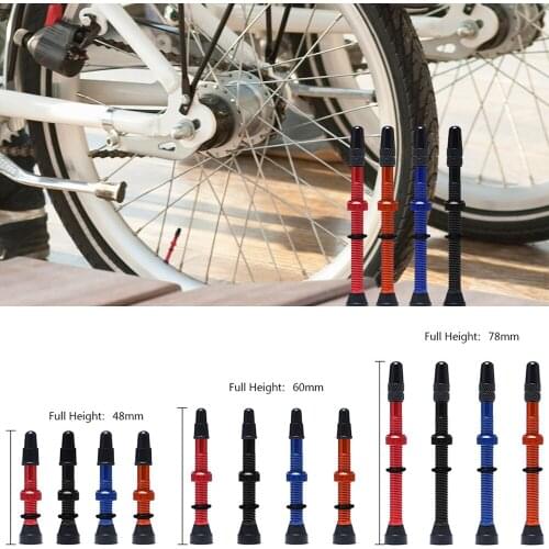 1Pair 48/60/78mm Bicycle Presta Valve for Road MTB Bicycle Tubeless Tires Brass Core Alloy Stem Tubeless Sealant Compatible