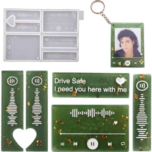 1pcs Liquid Silicone Mold Keychain Pendant Epoxy Resin Molds Silicone Mould For DIY Jewelry Finding Making Tool