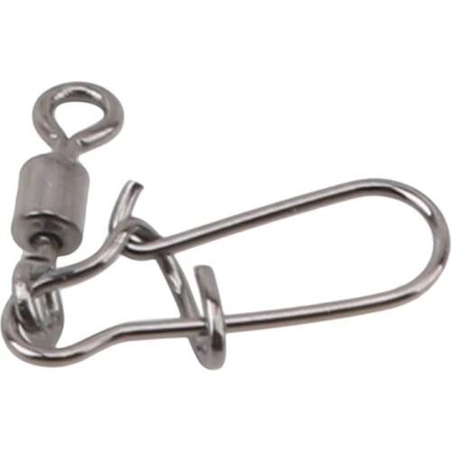 1 Pack Fishing Connector Swivels Interlock Pin Snap 7#8#10#12# Rolling Swivel For Fishhook Lure Fishing Accessories