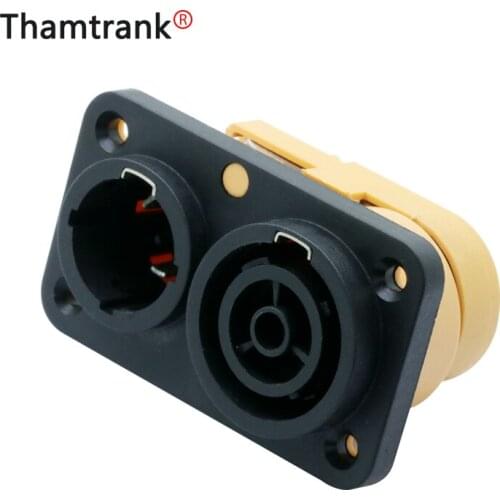 10pcs/lot 3 PIN AC Power Connector Dual Socket Panel Mount Chassis NAC3FX-WP OUT/IN 20A/250V True Locking Power Connector