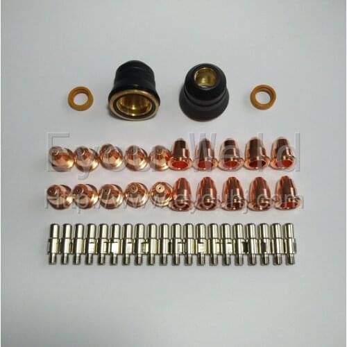 104pcs S45 Parts [ PD0116 tips + PR0110 electrodes + PC0116 shield + PE0106 diffuser ] for Trafimet S45 S45P PT40 Plasma Cutter