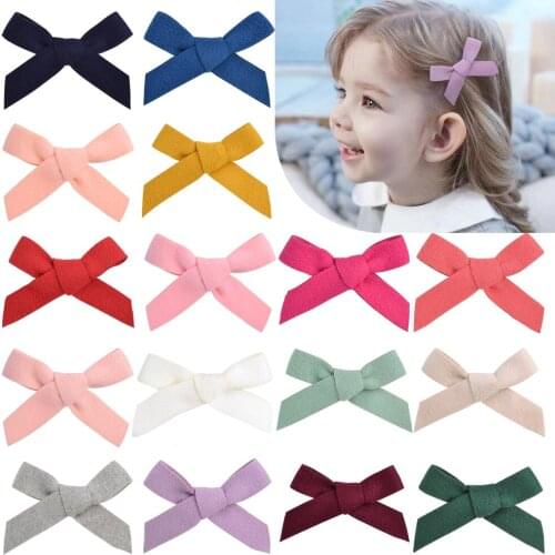 2Pcs/Set Solid Hair Bows BB Hair Clip For Lovely Baby Girls Boutique Hairgrips Handmade Barrettes Headwear Hair Accessories 150