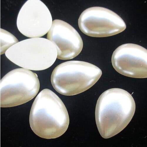 30pcs/lot water drop Cabochon cameo bezel FlatBack imitation Pearls Beads mobile Case bridal shoes handbag Glue on hair bowk
