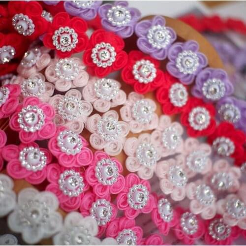 50cm colorful Ribbons beaded Flowersl Bow Lace Trim Sewing On Wrapping costume Dress Trims Home Textile Sewing Accessories DIY