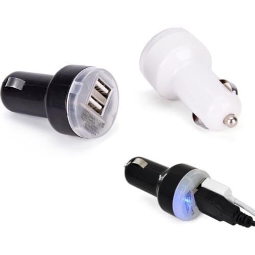 Hot Black Cigarette Lighter for Samsung Galaxy S6 Note 5 4 Phone Charger Dual USB 2 Port DC Car Charger DC 5V 2.1A Adapter