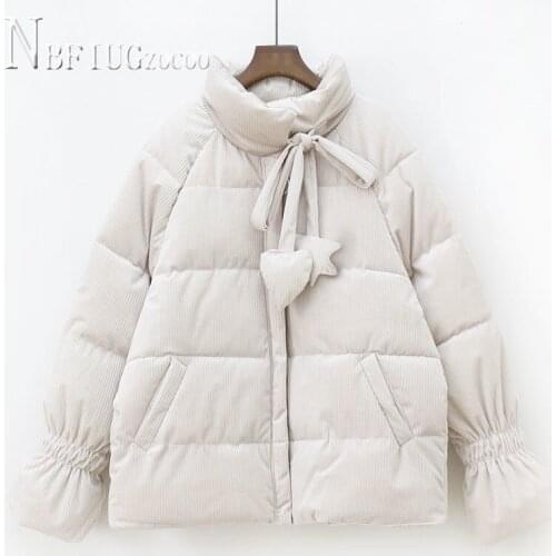 Beige Pink Blue Yellow Green Colors Women Parkas Corduroy Short Style Female Outwear