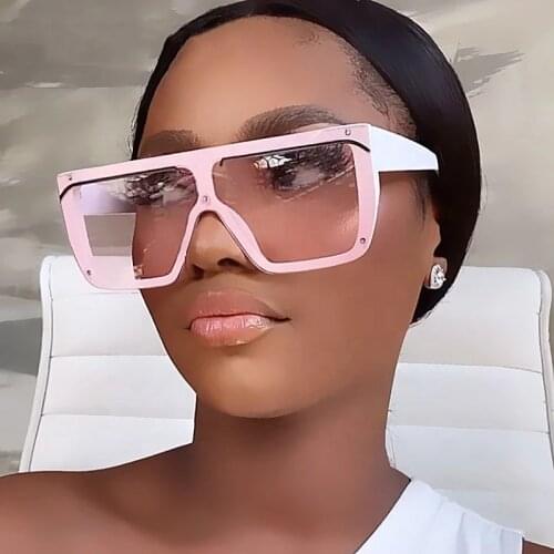 2020 Oversized Black Square Sunglasses For Women Personalized Large Frame One-Piece Sun Glasses Female Sexy Big Eyewear UV400