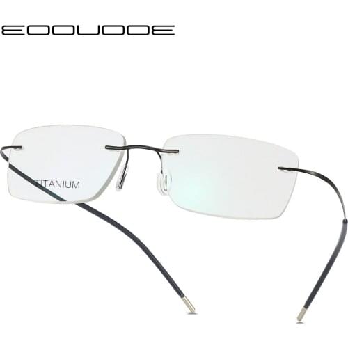 Brand Glasses Titanium Rimless Ultra Light Glasses Frame Eyeglasse Men women With Prescription glasses