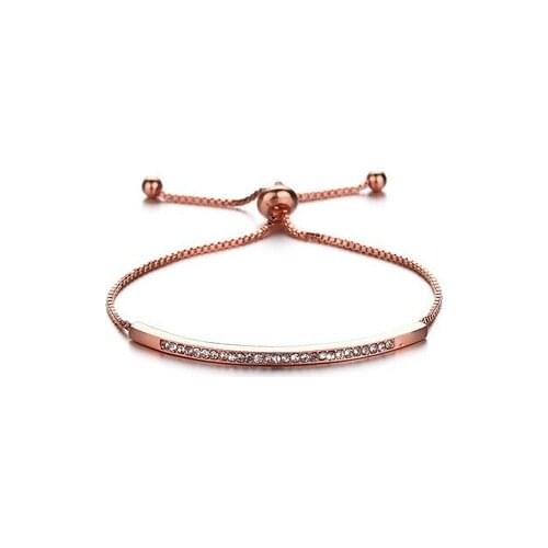 Drill Chain Silver Color Rose Gold Snake Chain Women Bracelet ArgentFashion Bangle For Lovers
