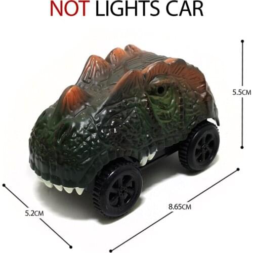 DIY Diecast Electric Not Lights Dinosaur Car Track toys Horned dragon children Assembled model game Toys Birthday gifts K55