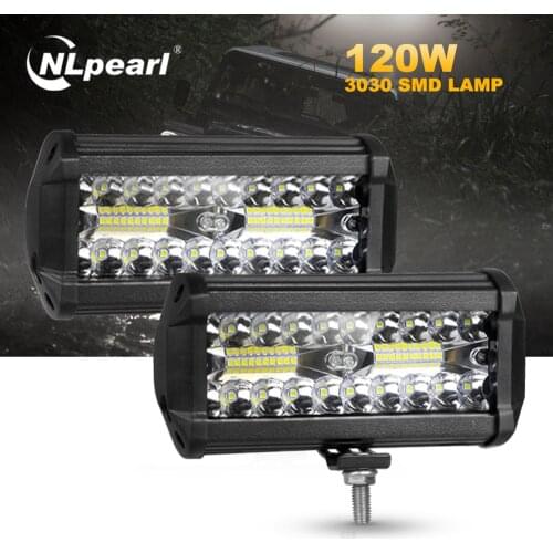 Nlpearl 4/7inch Led Light Bar/Work Light 54W 120W Spot Led Work Light Bar Spot Beam for Offroad Tractor Truck 4x4 SUV Jeep ATV
