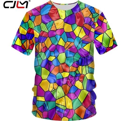 CJLM 2020 Summer TShirts Boy New Short 3D Tshirt Printed Colorful Lattice Funny 6XL Tops Tees Hombre T-shirt 5XL