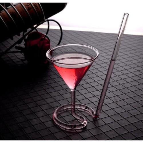 Creative spiral cocktail cup vampire cup long tail cocktail straw glass